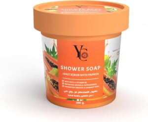 صابون استحمام مع مقشر ملحي بالبابايا من واي سي