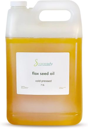 سوب بيوتي زيت بذور الكتان غير المكرر المعصور على البارد نقي وطبيعي 100% | للبشرة والشعر والوصفات التي تصنعها بنفسك | مصدر اوميجا 3 والا | 7 باوند