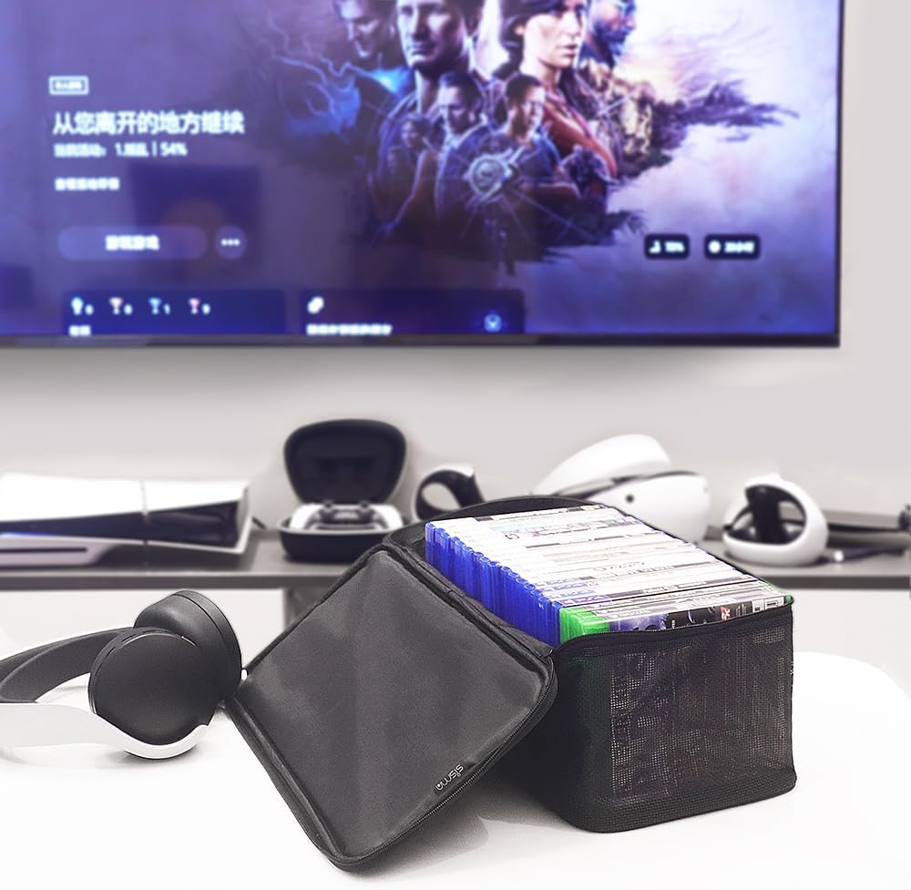 سيزما شنطة تخزين العاب الفيديو متوافقة مع Xbox PS5 وPS4 تناسب حوالي 23-27 قرص لعب منظم حامل منزلي محمول للسفر حقيبة بوليستر 6 سيزما شنطة تخزين العاب الفيديو متوافقة مع Xbox PS5 وPS4 تناسب حوالي 23-27 قرص لعب منظم حامل منزلي محمول للسفر حقيبة بوليستر - الصورة 6