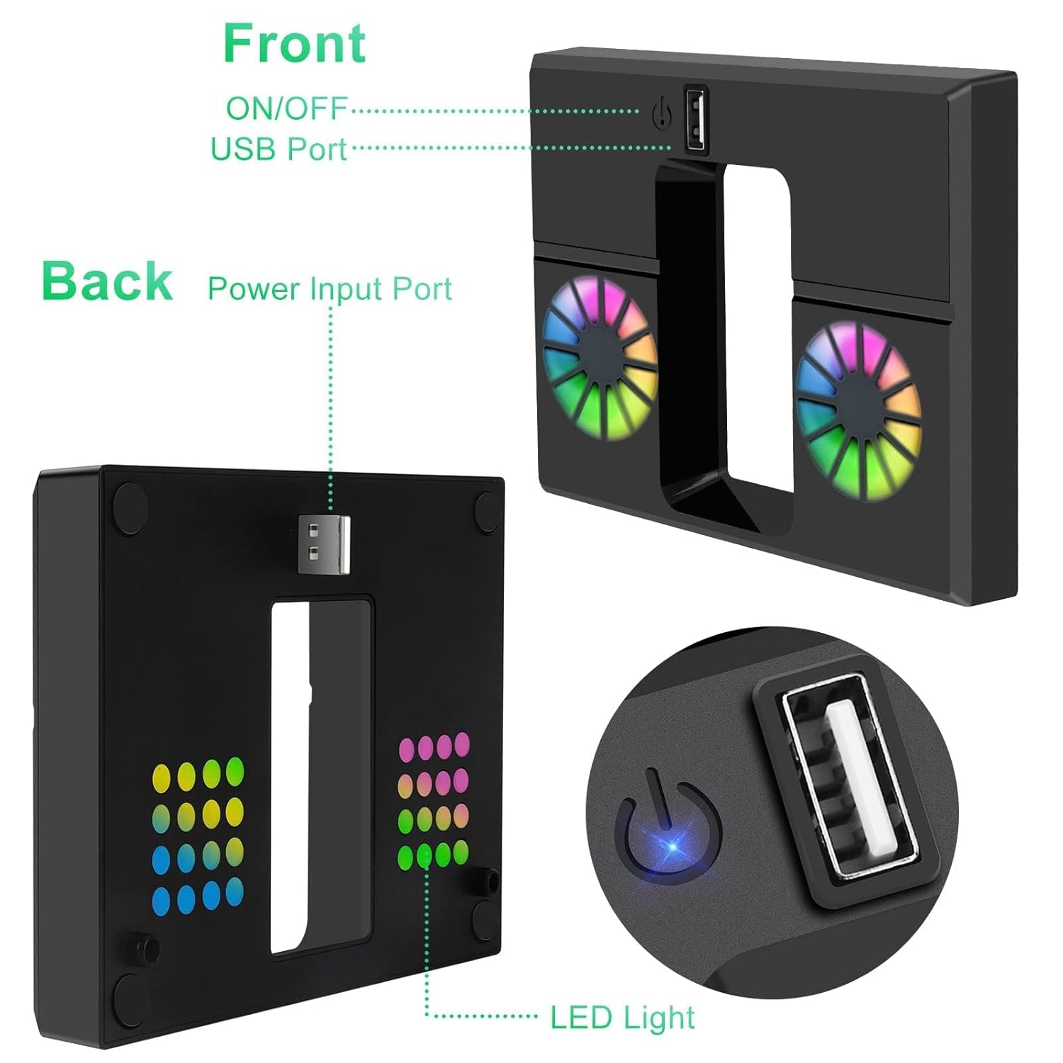 مروحة تبريد من ابوتو، متوافقة مع وحدة تحكم Xbox Series X، مراوح هادئة مزدوجة مع منفذ USB، مروحة خلفية مدمجة مع حامل امن ووسادات اهتزاز، تبديد حرارة سريع لوحدة تحكم الالعاب 5 مروحة تبريد من ابوتو، متوافقة مع وحدة تحكم Xbox Series X، مراوح هادئة مزدوجة مع منفذ USB، مروحة خلفية مدمجة مع حامل امن ووسادات اهتزاز، تبديد حرارة سريع لوحدة تحكم الالعاب - الصورة 5