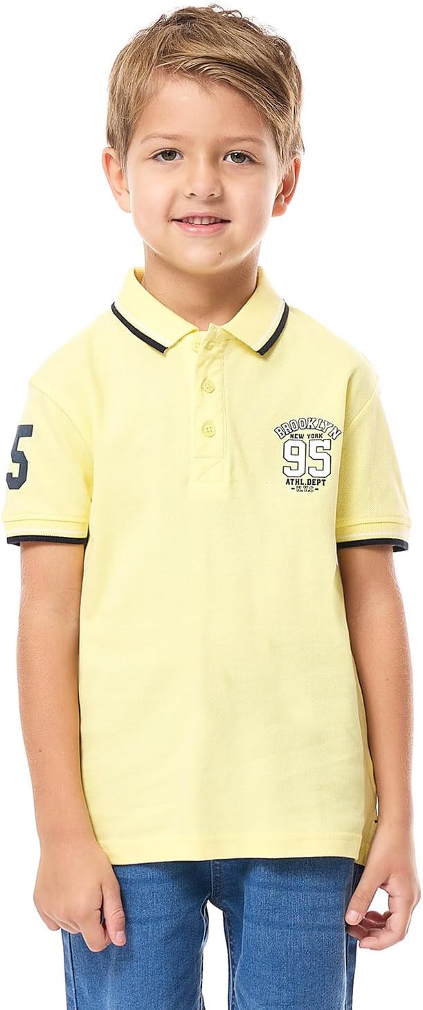 تيشرت بولو مطبوع باكمام قصيرة للاولاد 325-0145KB120-6 1 تيشرت بولو مطبوع باكمام قصيرة للاولاد 325-0145KB120-6