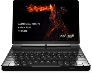 وحدة تحكم ألعاب وين ماكس 2 صغيرة محمولة باليد يو ام بي سي بشاشة 10.1 بوصة تعمل باللمس مع ويندوز 11 AMD رايزن AI 9 HX 370 32GB RAM / 2TB M.2 2280 SSD