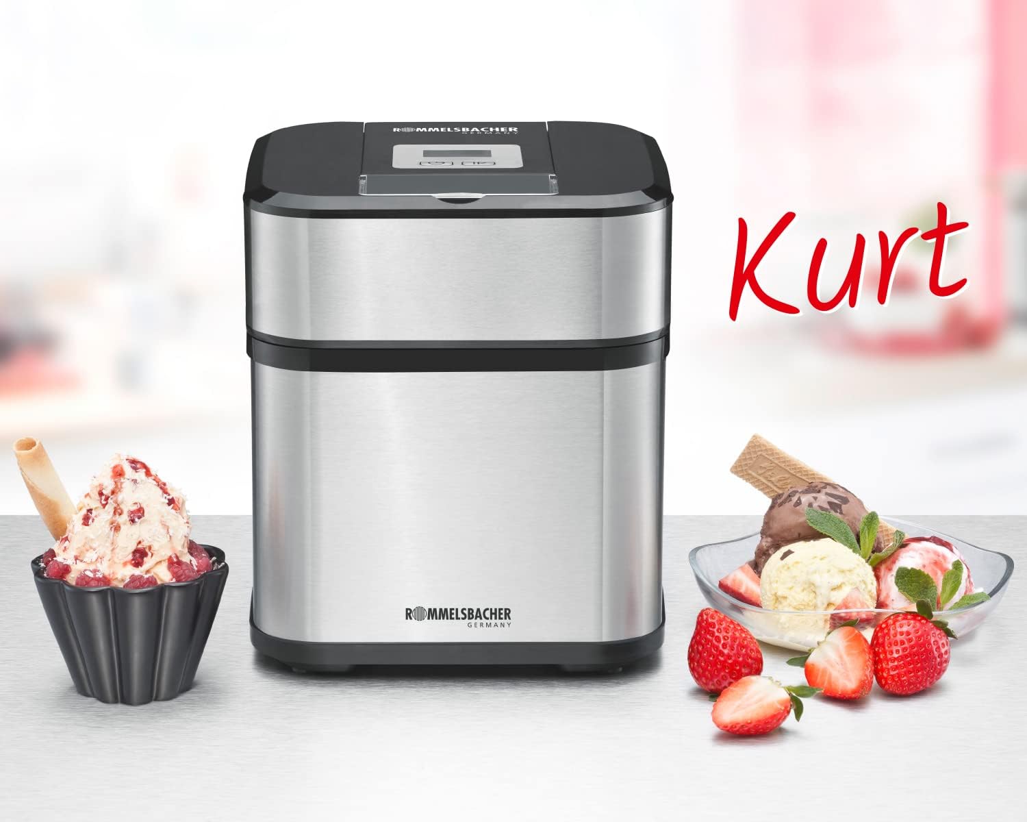 روملزسبتشر ماكينة صنع الايس كريم IM 12 من كورت للايس كريم والزبادي المجمد والشربات والسلاش سعة 1.5 لتر، سعة 500 مل، مؤقت، سهلة التنظيف، مغرفة ايس كريم 3 روملزسبتشر ماكينة صنع الايس كريم IM 12 من كورت للايس كريم والزبادي المجمد والشربات والسلاش سعة 1.5 لتر، سعة 500 مل، مؤقت، سهلة التنظيف، مغرفة ايس كريم - الصورة 3