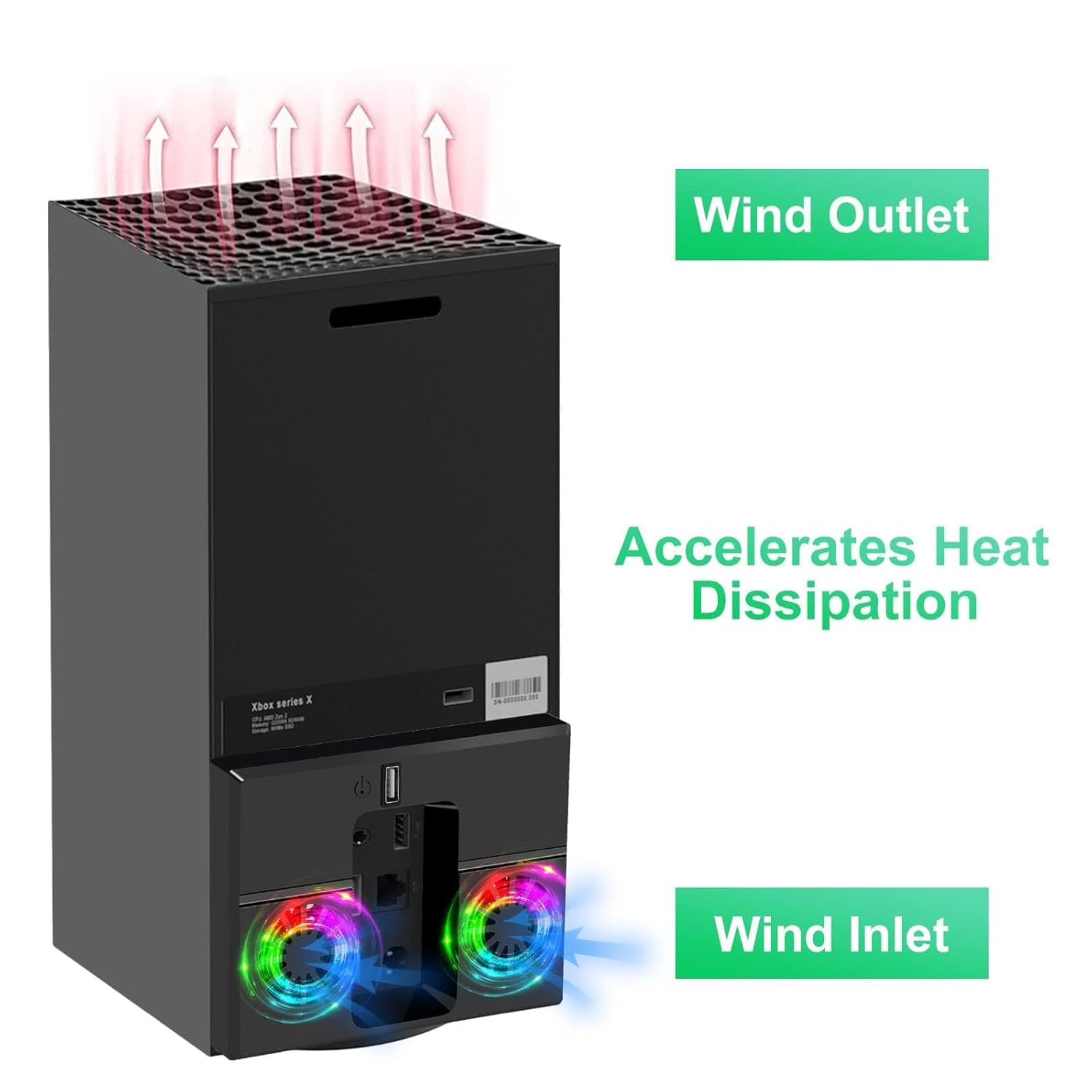 مروحة تبريد من ابوتو، متوافقة مع وحدة تحكم Xbox Series X، مراوح هادئة مزدوجة مع منفذ USB، مروحة خلفية مدمجة مع حامل امن ووسادات اهتزاز، تبديد حرارة سريع لوحدة تحكم الالعاب 9 مروحة تبريد من ابوتو، متوافقة مع وحدة تحكم Xbox Series X، مراوح هادئة مزدوجة مع منفذ USB، مروحة خلفية مدمجة مع حامل امن ووسادات اهتزاز، تبديد حرارة سريع لوحدة تحكم الالعاب - الصورة 9