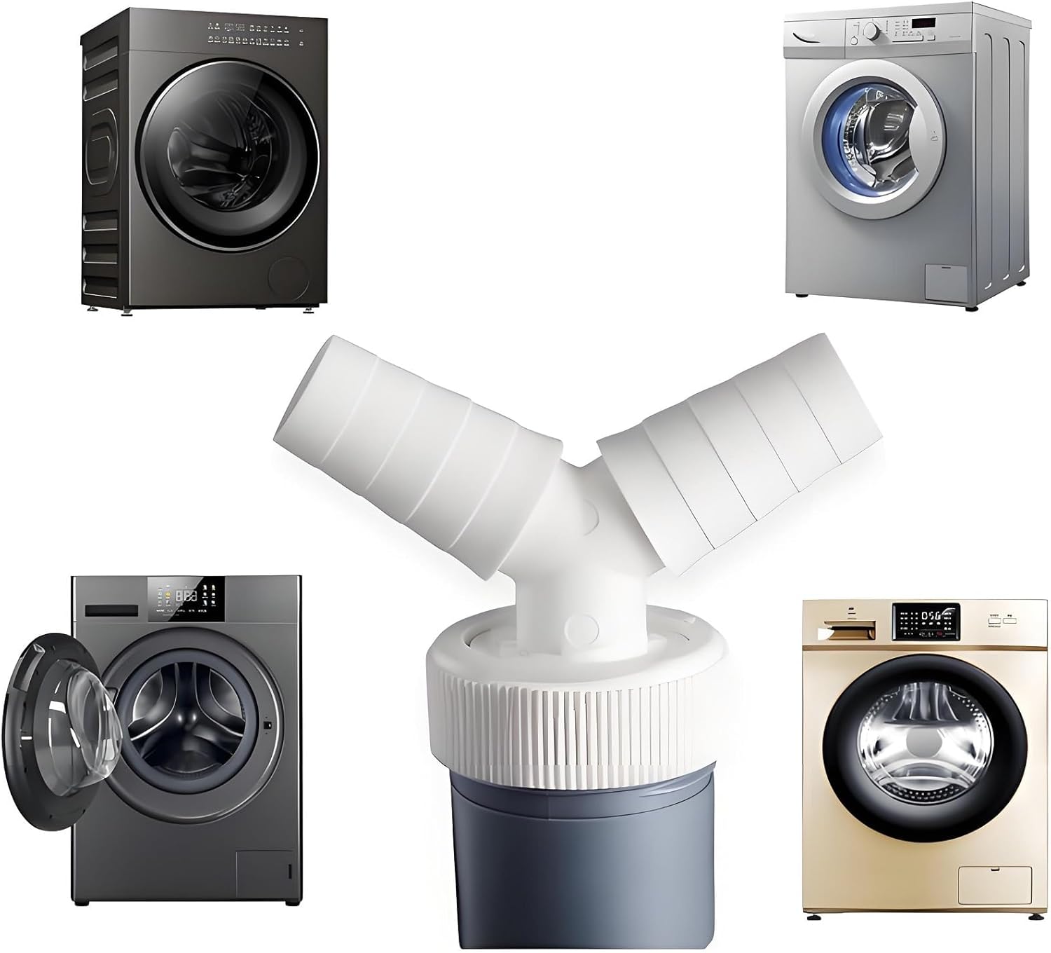 لينجي موصل مخرج مزدوج على شكل حرف Y للغسالات مزود بمشبكين للخرطوم، مفصل ثلاثي الاتجاهات، محول تصريف عالمي للغسالات وغسالة الصحون، مخرج 40 ملم 7 لينجي موصل مخرج مزدوج على شكل حرف Y للغسالات مزود بمشبكين للخرطوم، مفصل ثلاثي الاتجاهات، محول تصريف عالمي للغسالات وغسالة الصحون، مخرج 40 ملم - الصورة 7