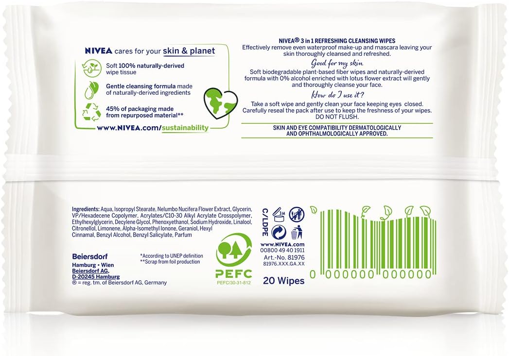 نيفيا مناديل تنظيف ميسيلار باصدار محدود 25 قطعة قابلة للتحلل البيولوجي بتقنية الوجه تزيل بفعالية المكياج والماسكارا المقاومة للماء 7 61v+9PBojmS. AC SL1458
