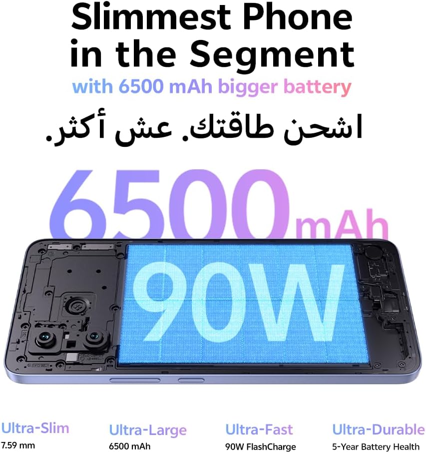 vivo V60 Lite 5G (Elegant Black, 12GB RAM, 512GB) | 120Hz AMOLED Display | 32MP Selfie Camera | 6500mAH | IP65 | V-Premier Earbuds Pro, 24M Warranty, 455Days Screen Replacement – Middle East Version 5 vivo V60 Lite 5G (Elegant Black, 12GB RAM, 512GB) | 120Hz AMOLED Display | 32MP Selfie Camera | 6500mAH | IP65 | V-Premier Earbuds Pro, 24M Warranty, 455Days Screen Replacement – Middle East Version - الصورة 5
