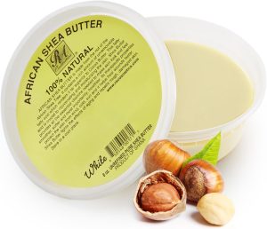زبدة من مستحضرات التجميل الطبيعية للترطيب، زبدة الشيا الأفريقية النقية غير المكررة من غانا، 8 أونص