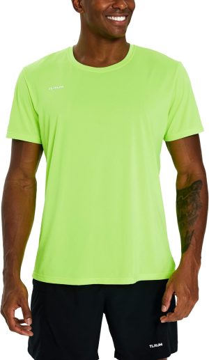 قمصان ركض خفيفة الوزن للغاية للرجال، تي شيرت ماراثون بقصة جافة، تي شيرت رياضي رائع باكمام قصيرة