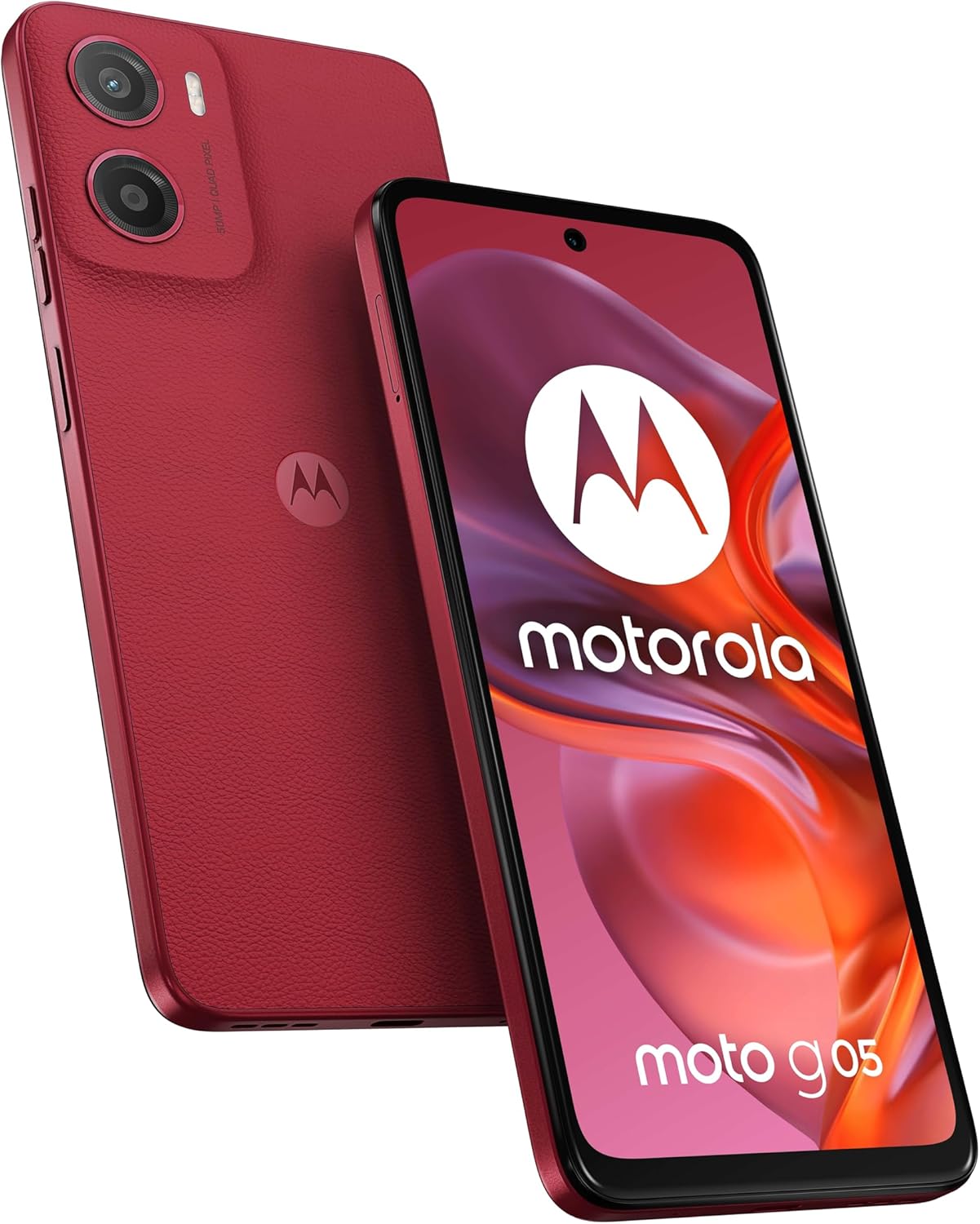 Motorola Moto G05 Dual-SIM 128GB ROM + 4GB RAM (GSM only | No CDMA) Factory Unlocked 4G/LTE Smartphone (Plum Red) - International Version