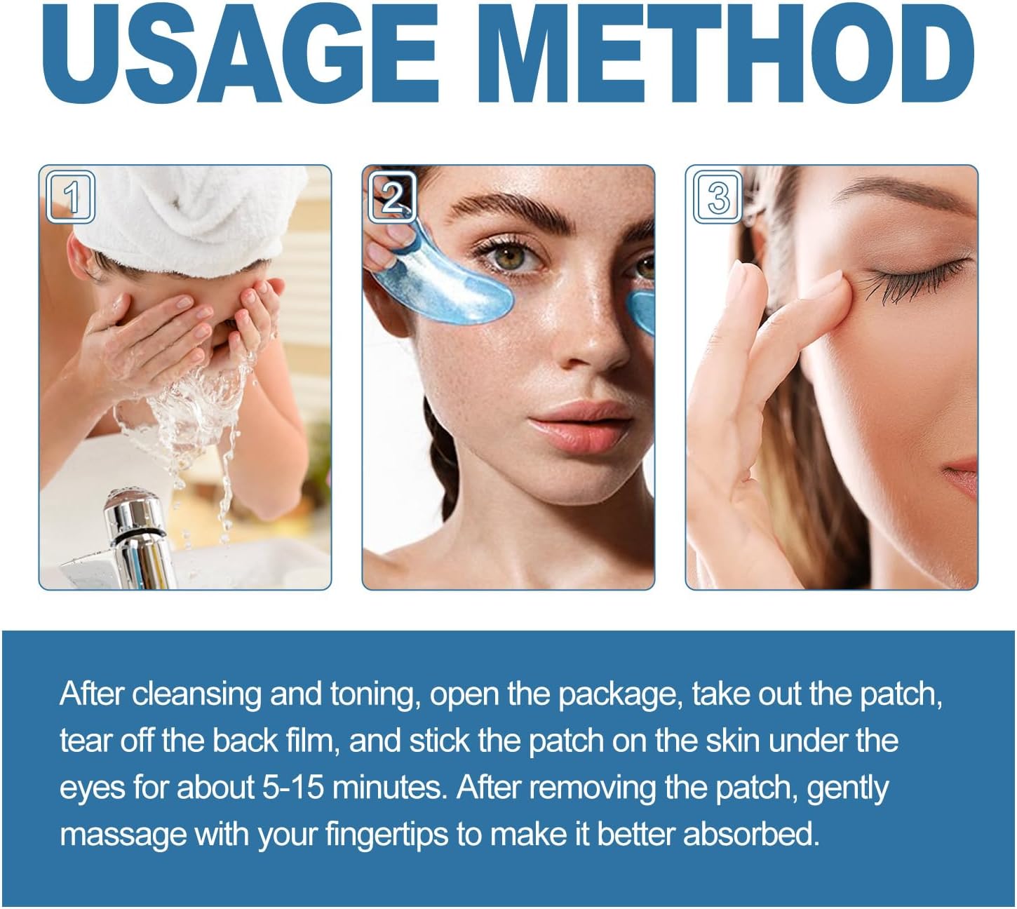 12 قطعة من وسادات العين بالكولاجين البحري مع حمض الهيالورونيك لوسائد ضد اكياس تزيل الهالات السوداء وسائد التجاعيد كل الأنواع، من سالاسابيل 3 12 قطعة من وسادات العين بالكولاجين البحري مع حمض الهيالورونيك لوسائد ضد اكياس تزيل الهالات السوداء وسائد التجاعيد كل الأنواع، من سالاسابيل - الصورة 3