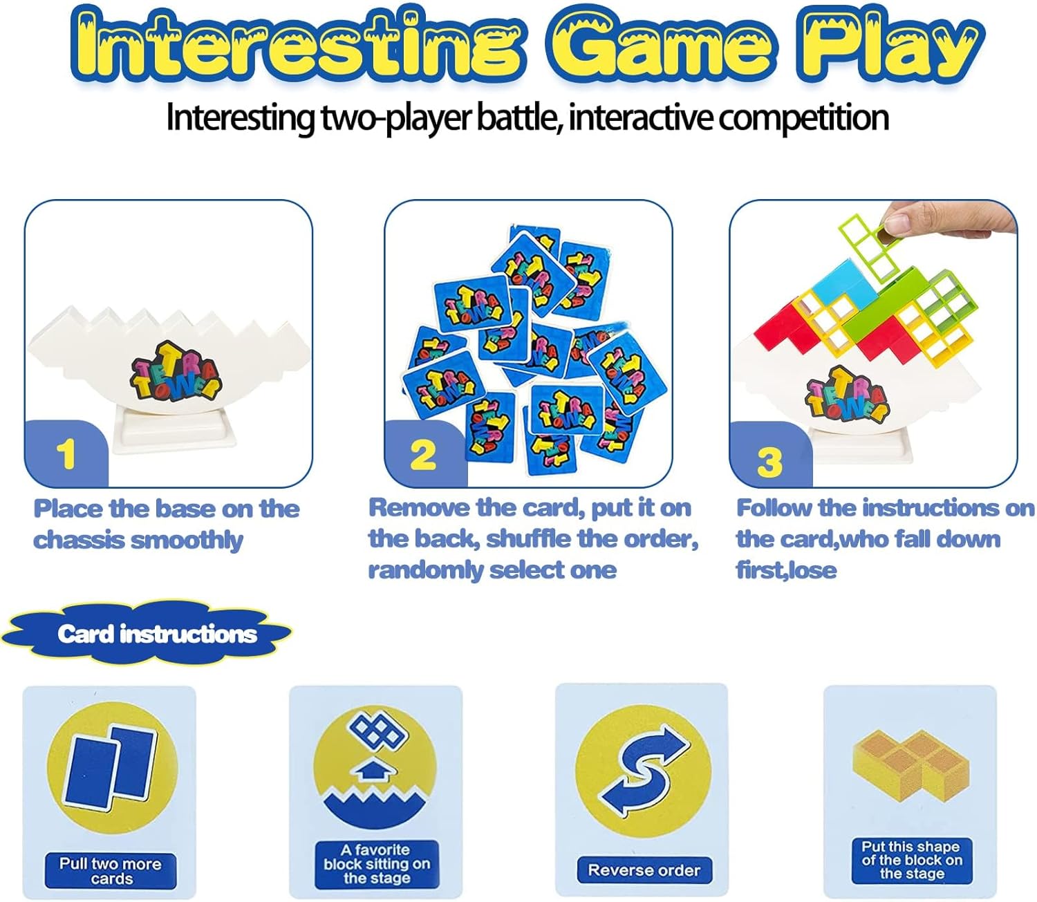 لعبة مكعبات تكديس برج توازن لوحية للأطفال والبالغين من مومو بير، مكعبات بناء لعبة توازن للألعاب العائلية والحفلات والسفر 4 لعبة مكعبات تكديس برج توازن لوحية للأطفال والبالغين من مومو بير، مكعبات بناء لعبة توازن للألعاب العائلية والحفلات والسفر - الصورة 4