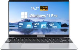 لابتوب العاب 14 انش من فونيت، لابتوب 2025 ويندوز 11 برو، 16GB RAM 1TB SSD، معالج N5095 الجيل 11 (حتى 2.9GHz)، FHD 1920×1080، بلوتوث 4.2