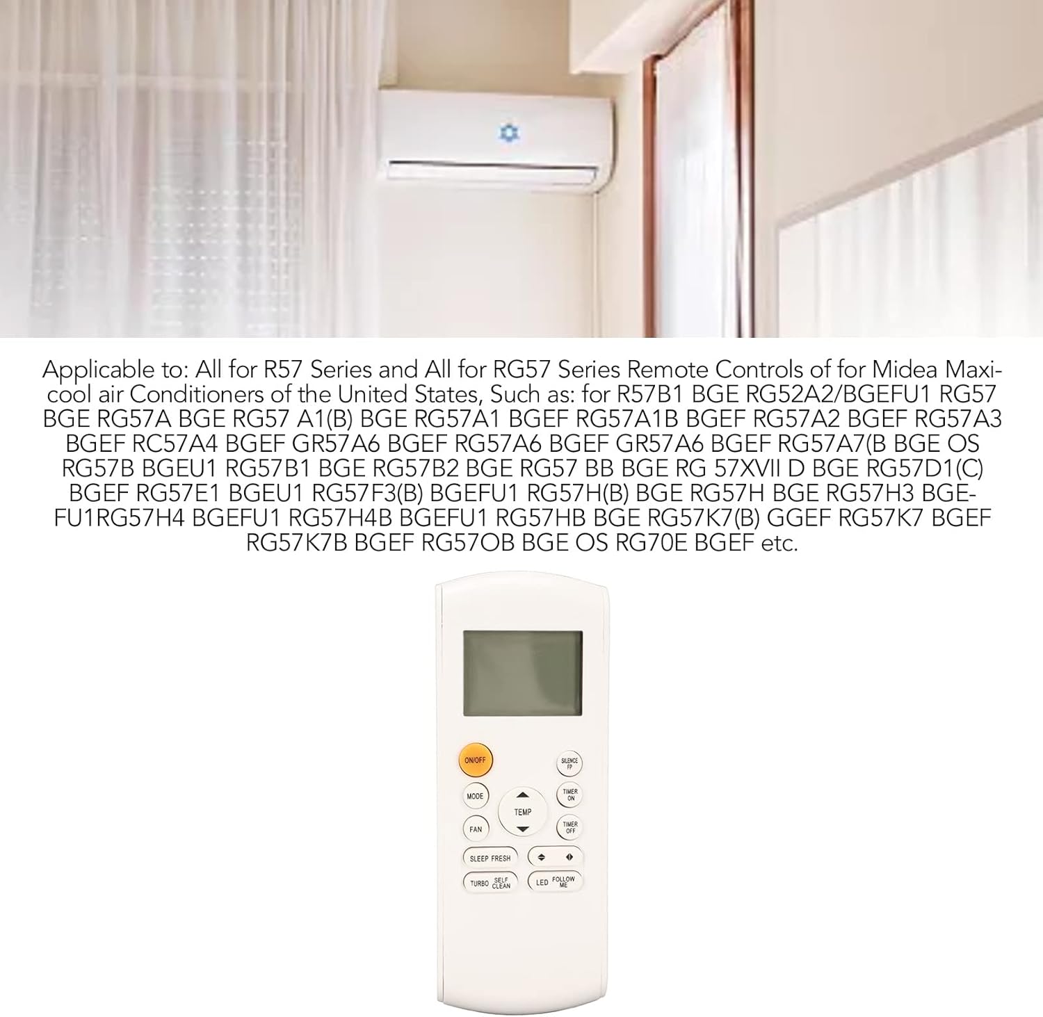 جهاز تحكم عن بعد عالمي بديل لمكيف الهواء R57B1 BGE RG52A2 BGE RG57A BGEF RG57OB 9 جهاز تحكم عن بعد عالمي بديل لمكيف الهواء R57B1 BGE RG52A2 BGE RG57A BGEF RG57OB - الصورة 9