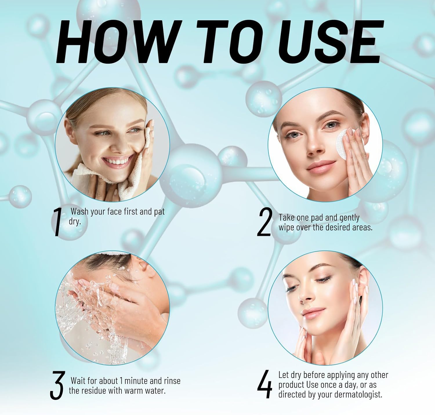 50 قطعة من وسادات حمض الجليكوليك للوجه من ليهيي، وسادات تقشير وتقشير الوجه 30% بي اتش ايه، تقشير لطيف للبشرة الدهنية والمعرضة لحب الشباب 6 50 قطعة من وسادات حمض الجليكوليك للوجه من ليهيي، وسادات تقشير وتقشير الوجه 30% بي اتش ايه، تقشير لطيف للبشرة الدهنية والمعرضة لحب الشباب - الصورة 6