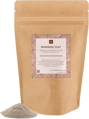 رسول كلاي غسول 1 رطل مغربي لافا طين لإزالة السموم وتجديد شباب الطين من ساقين لكل انواع البشرة ساكن كل الأنواع