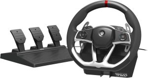 HORI Wired Force Feedback Racing Wheel DLX - Steering with vibration rumble and pedals - Xbox Series X - One من هوري اكس بوكس سيريز سلكي أسود