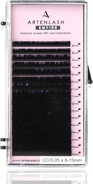 وصلات رموش من المنك الكوري بي بي تي باطوال مختلطة من ارتينلاش JC C CC D رموش مخملية احترافية لفناني الرموش (D-0.10-مزيج (8 الى 15 ملم))