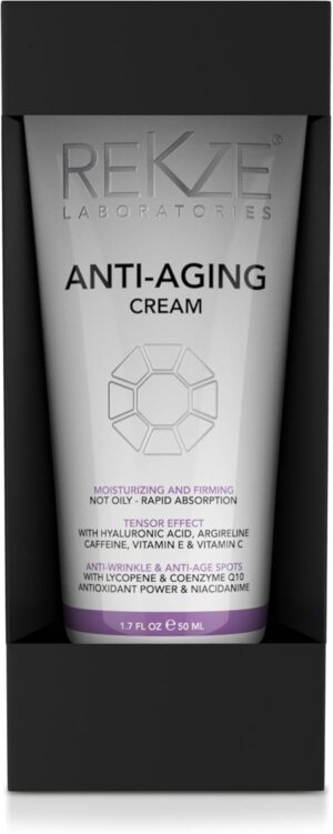 كريم REKZE المضاد للشيخوخة مثبت سريريًا للرجال والنساء، مضاد للتجاعيد وبقع التقدم في السن مرطب وشد البشرة ليلاً ونهارًا، غير دهني، سريع الامتصاص، تأثير توتر للعين والوجه والرقبة