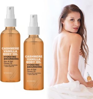 بخاخ مرطب للجسم برائحة الفانيليا والكشمير وزبدة الشيا والجوجوبا للبشرة الجافة والشعر