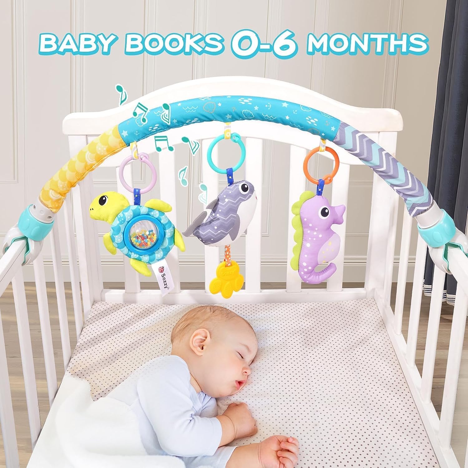 سوفام لعبة قوس لعربة الاطفال العاب مقعد السيارة من عمر 0-12 شهر موسيقية للنشاط مع ملحقات حيوانات سرير الحسية للسفر الاولاد والبنات قطن 2 سوفام لعبة قوس لعربة الاطفال العاب مقعد السيارة من عمر 0-12 شهر موسيقية للنشاط مع ملحقات حيوانات سرير الحسية للسفر الاولاد والبنات قطن - الصورة 2