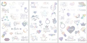 ملصقات الجسم المؤقتة من تزويق، 60 قطعة من ملصقات الجسم المؤقتة للعروس، ملصق للجسم لحفلات توديع العزوبية والعروس تو بي والزفاف