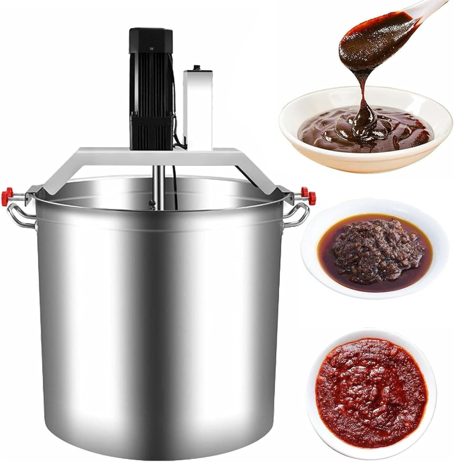 اداة تقليب اوتوماتيكية للطبخ، خلاط هاون كهربائي محمول، خلاط مربى كهربائي 20/25/40 لتر، سرعة تقليب قابلة للتعديل، مع مكشطة خلط 4 شفرات، 25 لتر