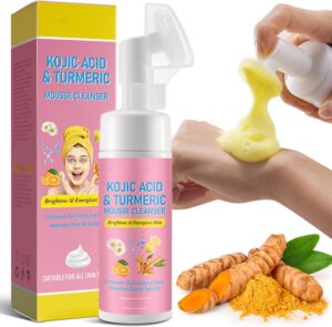 غسول الوجه من الميكاكوز، منظف الوجه بالكركم وحمض الكوجيك بالكركم وتنظيف عميق لبشرة الوجه والجسم ويساعد على توازن زيت البشرة والماء وتفتيح البقع