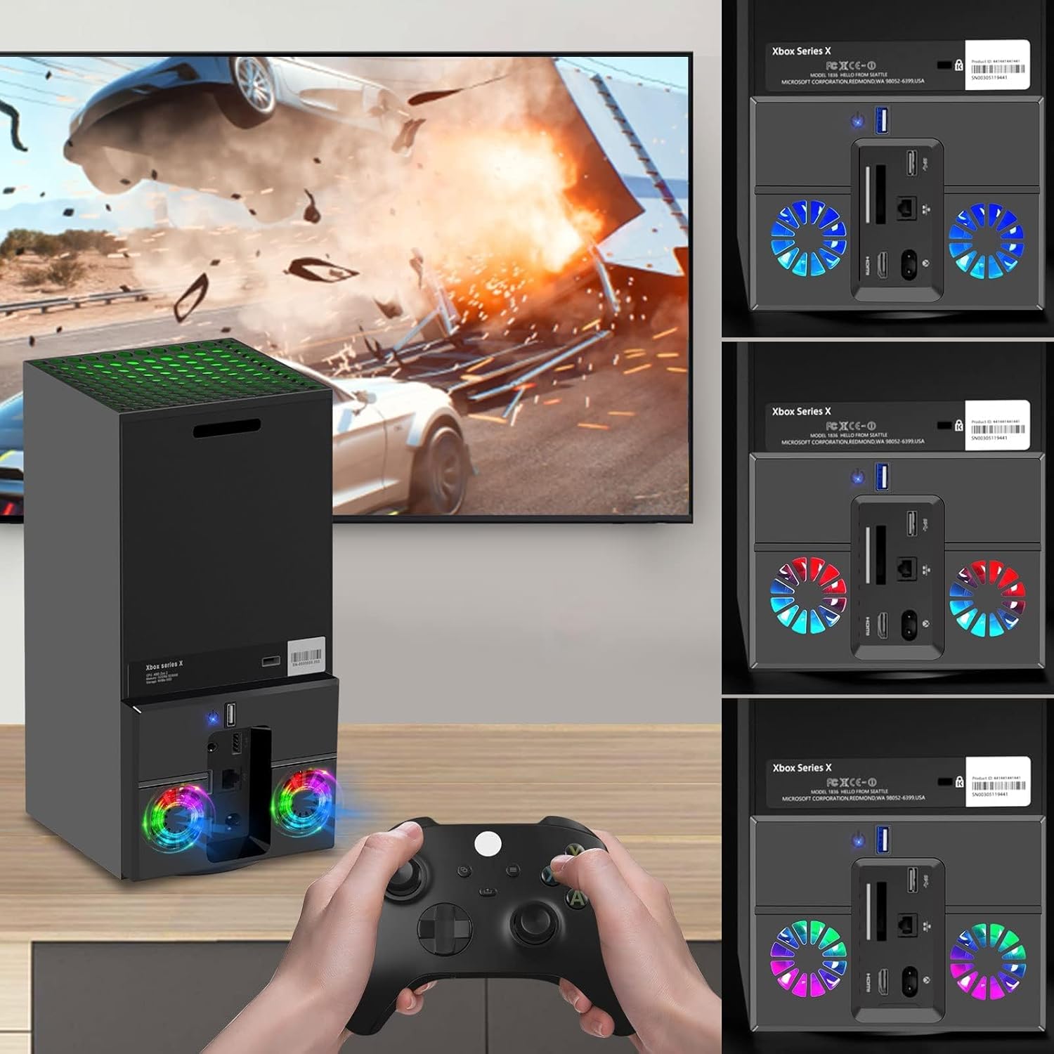مروحة تبريد من ابوتو، متوافقة مع وحدة تحكم Xbox Series X، مراوح هادئة مزدوجة مع منفذ USB، مروحة خلفية مدمجة مع حامل امن ووسادات اهتزاز، تبديد حرارة سريع لوحدة تحكم الالعاب 7 مروحة تبريد من ابوتو، متوافقة مع وحدة تحكم Xbox Series X، مراوح هادئة مزدوجة مع منفذ USB، مروحة خلفية مدمجة مع حامل امن ووسادات اهتزاز، تبديد حرارة سريع لوحدة تحكم الالعاب - الصورة 7