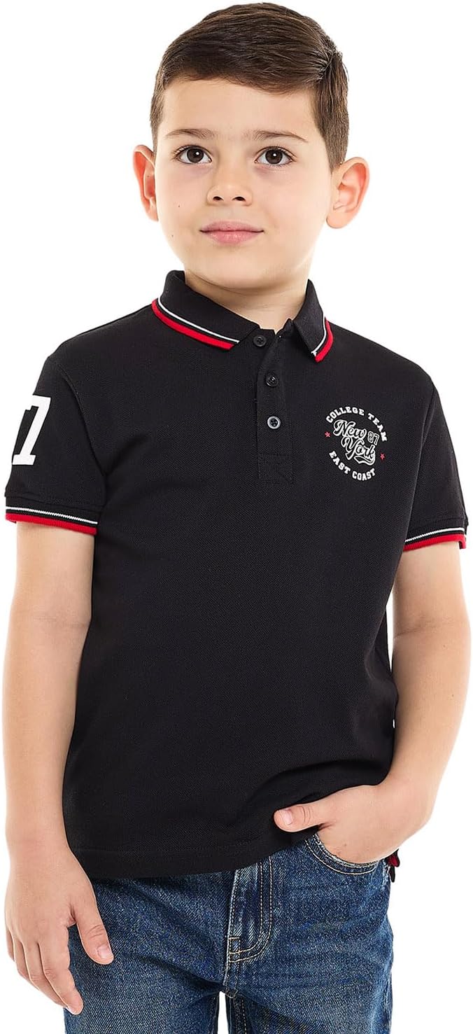 تيشرت بولو مطبوع باكمام قصيرة للاولاد 325-0145KB551-2 1 تيشرت بولو مطبوع باكمام قصيرة للاولاد 325-0145KB551-2