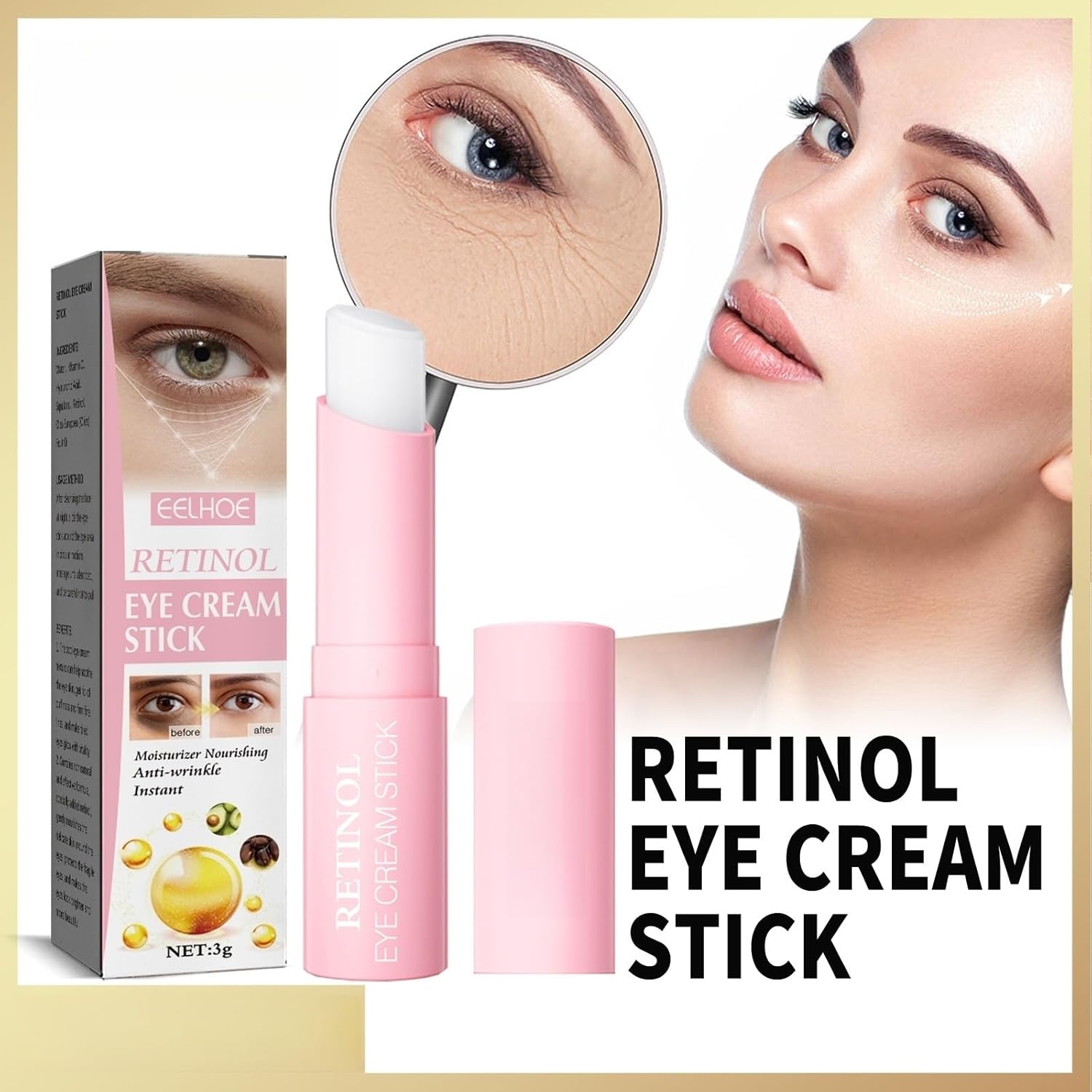 قلم كريم العين ريتينول من جيه دي ليفر لرفع الخطوط الخفيفة المضادة للتجاعيد ويصلح الهالات السوداء، لبشرة أكثر إحكاما ونعومة وترطيب وتغذية، حجم مريح ومحمول، للجنسين، حساس، كل الأنواع، من جيدليفر 2 قلم كريم العين ريتينول من جيه دي ليفر لرفع الخطوط الخفيفة المضادة للتجاعيد ويصلح الهالات السوداء، لبشرة أكثر إحكاما ونعومة وترطيب وتغذية، حجم مريح ومحمول، للجنسين، حساس، كل الأنواع، من جيدليفر - الصورة 2