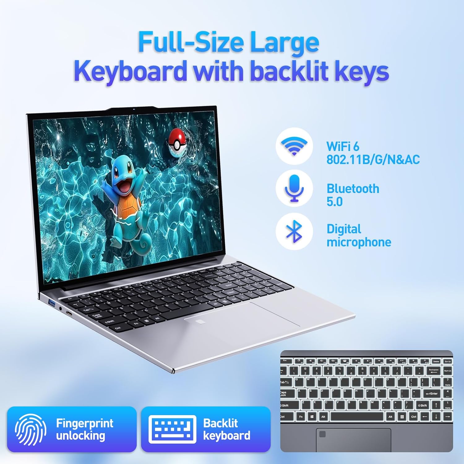 لابتوب 2025 بشاشة 15.6 بوصة ونظام ويندوز 11 بمعالج انتل كور i7-6500U وذاكرة 8GB DDR4 مع SSD بسعة 256GB بشاشة FHD ولوحة مفاتيح مضيئة ومستشعر بصمة وكاميرا ويب وواي فاي 5G وبلوتوث 5.2 وHDMI وUSB 3.0 5 لابتوب 2025 بشاشة 15.6 بوصة ونظام ويندوز 11 بمعالج انتل كور i7-6500U وذاكرة 8GB DDR4 مع SSD بسعة 256GB بشاشة FHD ولوحة مفاتيح مضيئة ومستشعر بصمة وكاميرا ويب وواي فاي 5G وبلوتوث 5.2 وHDMI وUSB 3.0 - الصورة 5