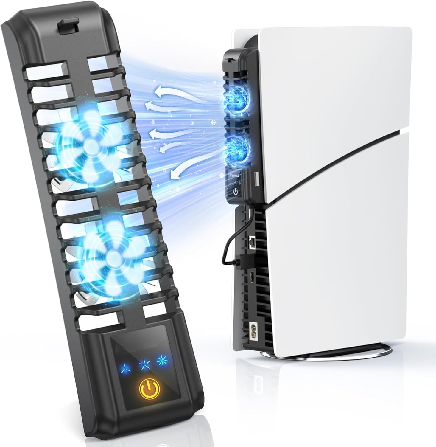 مروحة تبريد لجهاز بلاي ستيشن 5 سليم رقمي/قرص مروحة تبريد هادئة مطورة مع 3 مراوح قابلة للتعديل مبرد بشاشة لمس وموزع USB اضافي مروحة تبريد فعالة لوحدة تحكم العاب الفيديو الرقمية من كاستويف، أزرق 1 مروحة تبريد لجهاز بلاي ستيشن 5 سليم رقمي/قرص مروحة تبريد هادئة مطورة مع 3 مراوح قابلة للتعديل مبرد بشاشة لمس وموزع USB اضافي مروحة تبريد فعالة لوحدة تحكم العاب الفيديو الرقمية من كاستويف، أزرق