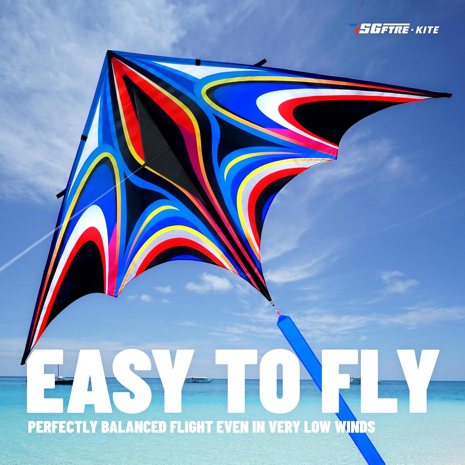 طائرة ورقية دلتا كبيرة للاطفال والكبار من اس جي اف تي ار، سهلة الطيران للغاية للمبتدئين، طائرة ورقية لرحلات الشاطئ والحديقة والانشطة الخارجية العائلية 4 طائرة ورقية دلتا كبيرة للاطفال والكبار من اس جي اف تي ار، سهلة الطيران للغاية للمبتدئين، طائرة ورقية لرحلات الشاطئ والحديقة والانشطة الخارجية العائلية - الصورة 4