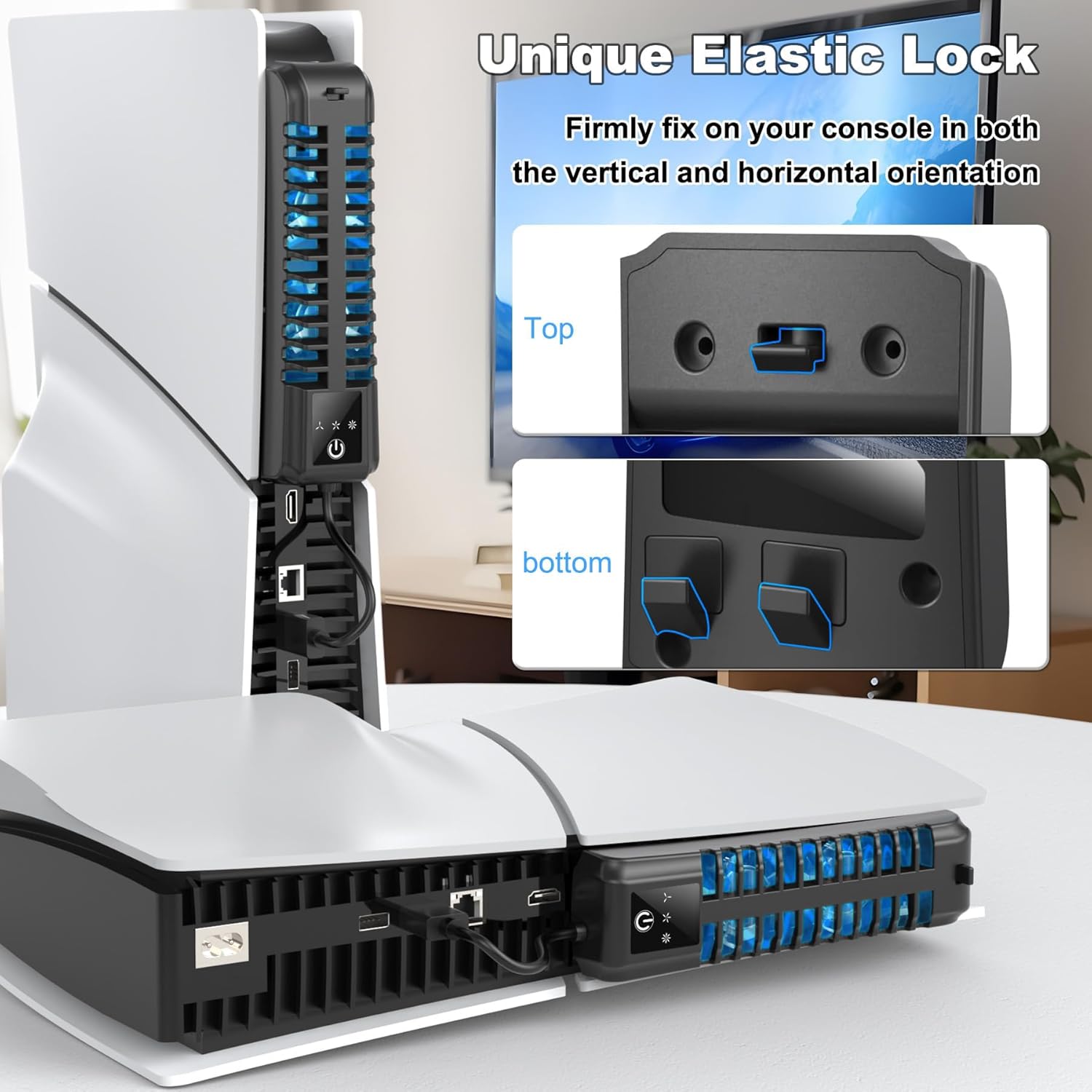 مروحة تبريد لجهاز بلاي ستيشن 5 سليم رقمي/قرص مروحة تبريد هادئة مطورة مع 3 مراوح قابلة للتعديل مبرد بشاشة لمس وموزع USB اضافي مروحة تبريد فعالة لوحدة تحكم العاب الفيديو الرقمية من كاستويف، أزرق 5 مروحة تبريد لجهاز بلاي ستيشن 5 سليم رقمي/قرص مروحة تبريد هادئة مطورة مع 3 مراوح قابلة للتعديل مبرد بشاشة لمس وموزع USB اضافي مروحة تبريد فعالة لوحدة تحكم العاب الفيديو الرقمية من كاستويف، أزرق - الصورة 5