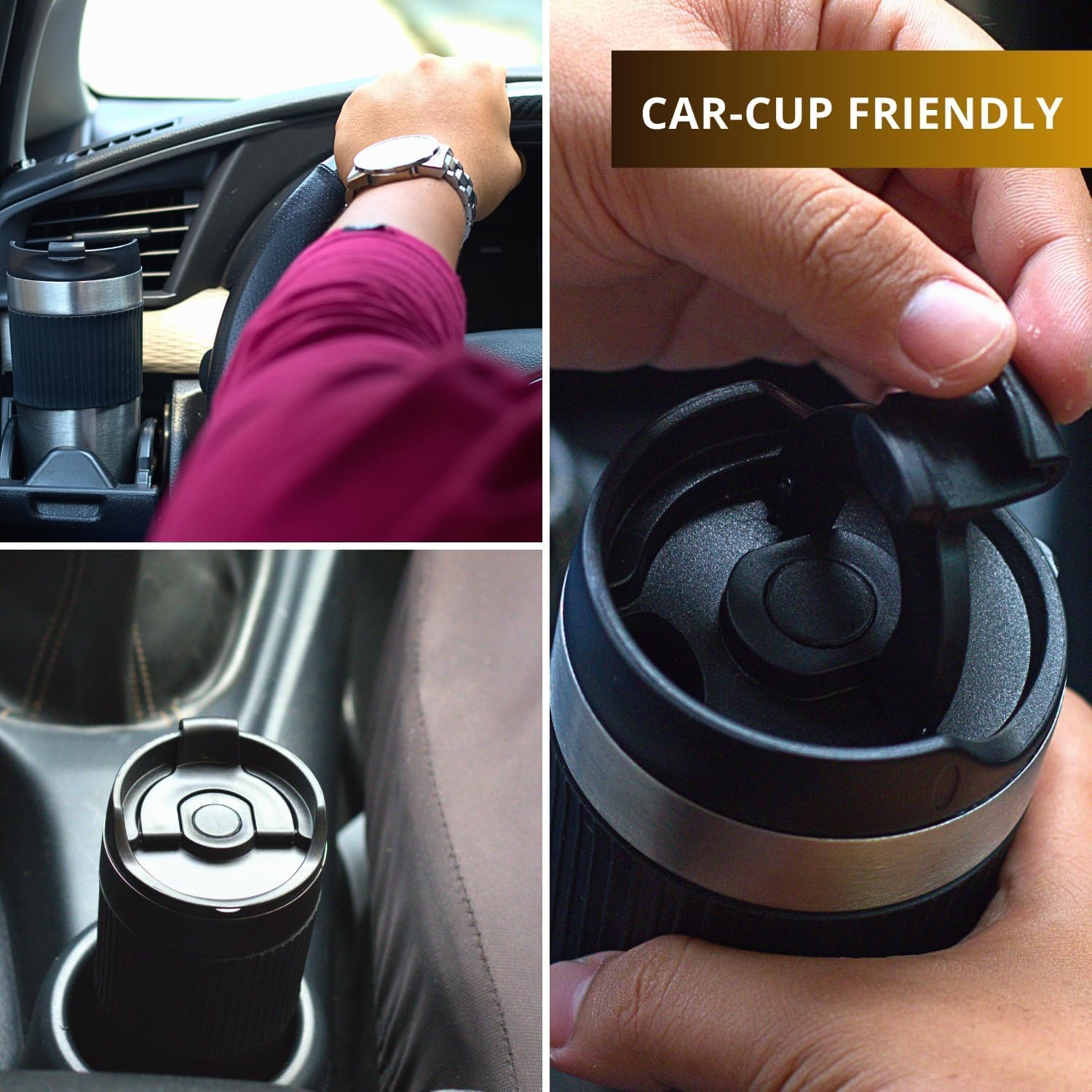 كوب قهوة 2 في 1 بمكبس فرنسي من الفولاذ المقاوم للصدأ مع جدار مزدوج يجمع بين وظيفة صنع القهوة والسفر مزود بغطاء محكم ضد التسرب وخالي من مادة BPA من تزويق، 473 مل 7 كوب قهوة 2 في 1 بمكبس فرنسي من الفولاذ المقاوم للصدأ مع جدار مزدوج يجمع بين وظيفة صنع القهوة والسفر مزود بغطاء محكم ضد التسرب وخالي من مادة BPA من تزويق، 473 مل - الصورة 7