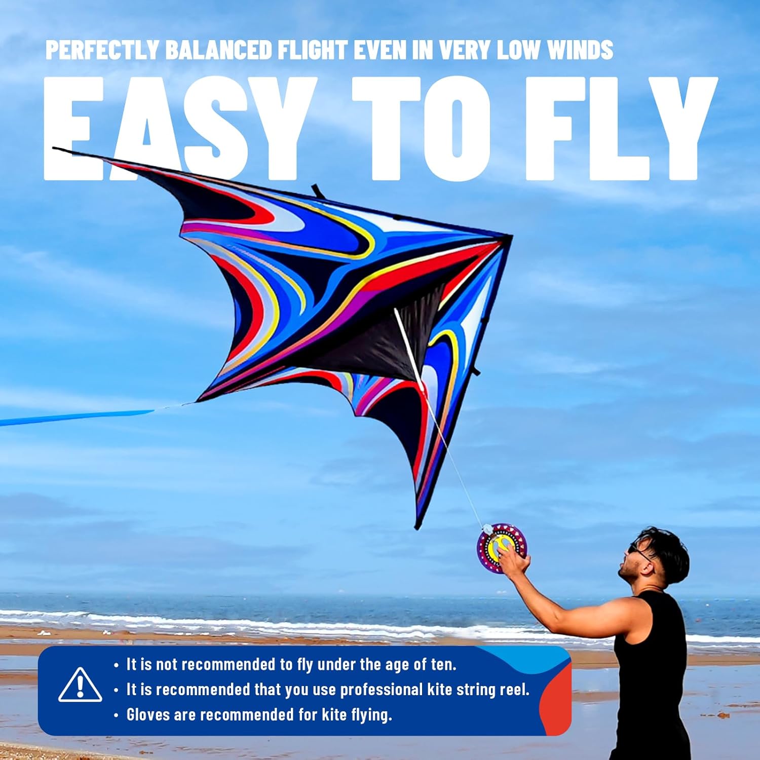 طائرة ورقية دلتا كبيرة للاطفال والكبار من اس جي اف تي ار، سهلة الطيران للغاية للمبتدئين، طائرة ورقية لرحلات الشاطئ والحديقة والانشطة الخارجية العائلية 3 طائرة ورقية دلتا كبيرة للاطفال والكبار من اس جي اف تي ار، سهلة الطيران للغاية للمبتدئين، طائرة ورقية لرحلات الشاطئ والحديقة والانشطة الخارجية العائلية - الصورة 3