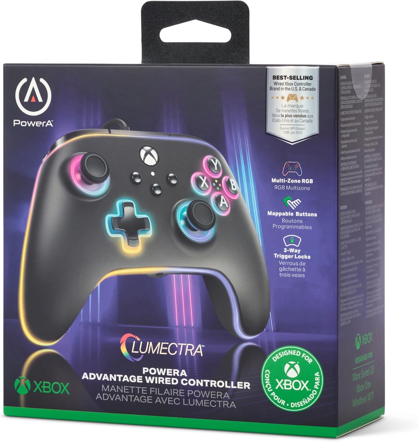 Advantage Wired Controller for Xbox Series X|S with PowerA Lumectra - Black 9 Advantage Wired Controller for Xbox Series X|S with PowerA Lumectra - Black - الصورة 9