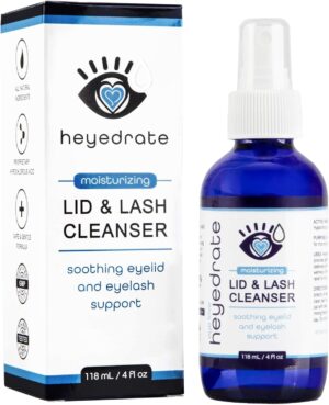 Heyedrate Lid and Lash Cleanser for Eye Irritation and Eyelid Relief, Gentle Hypochlorous Acid Eyelid Cleansing Spray (4 Ounce, 4 Month Supply)