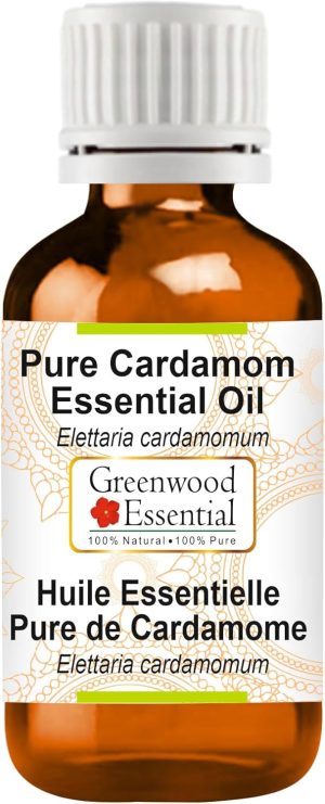 زيت الهيل الأساسي النقي الأساسي من جرينوود (إليتاريا كارداموم) 100% طبيعي بدرجة علاجية التقطير بالبخار 5 مل (4.5 جم)