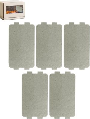 غطاء الدليل الموجي للميكروويف من جويز، عبوة من 5 قطع من الواح الميكا العالمية مقاس 11.6 × 6.5 سم، قطعة بديلة مقاومة للحرارة لفرن الميكروويف، ملحقات ادوات مطبخ متينة