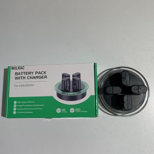 مجموعة بطاريات قابلة لاعادة الشحن لجهاز Xbox Series X|S، شاحن بطاريات قابلة لاعادة الشحن لوحدة تحكم اكس بوكس، محطة شحن، 4 × 2600 مللي امبير في الساعة بمؤشر LED لجهاز ون اس/ون اكس/اليت