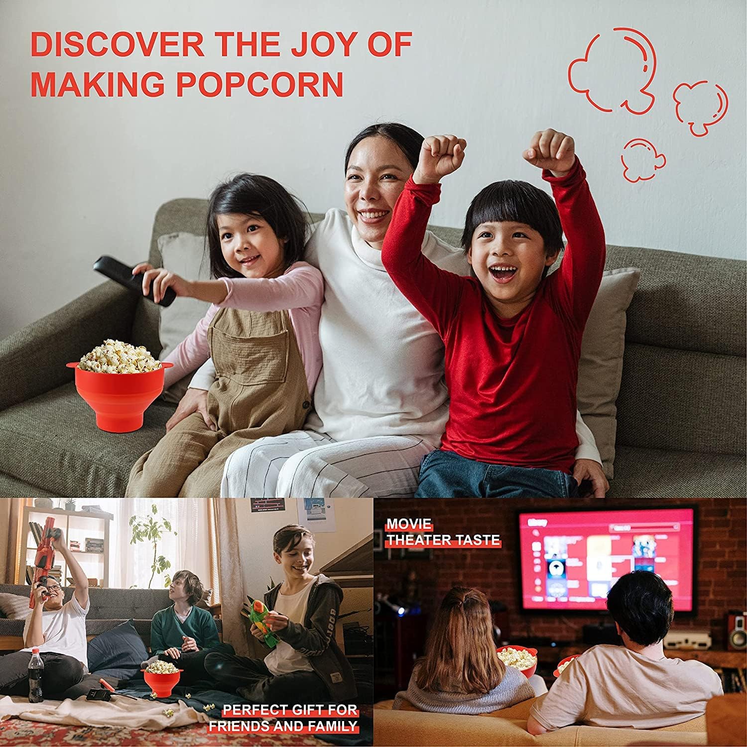 ماكينة صنع الفشار في الميكروويف من السيليكون قابلة للطي مع غطاء وعاء فشار خالي البيسفينول ايه سهل التنظيف وامن للاستخدام غسالة الصحون مثالي لليالي الافلام العائلية احمر كاستويف 7 ماكينة صنع الفشار في الميكروويف من السيليكون قابلة للطي مع غطاء وعاء فشار خالي البيسفينول ايه سهل التنظيف وامن للاستخدام غسالة الصحون مثالي لليالي الافلام العائلية احمر كاستويف - الصورة 7