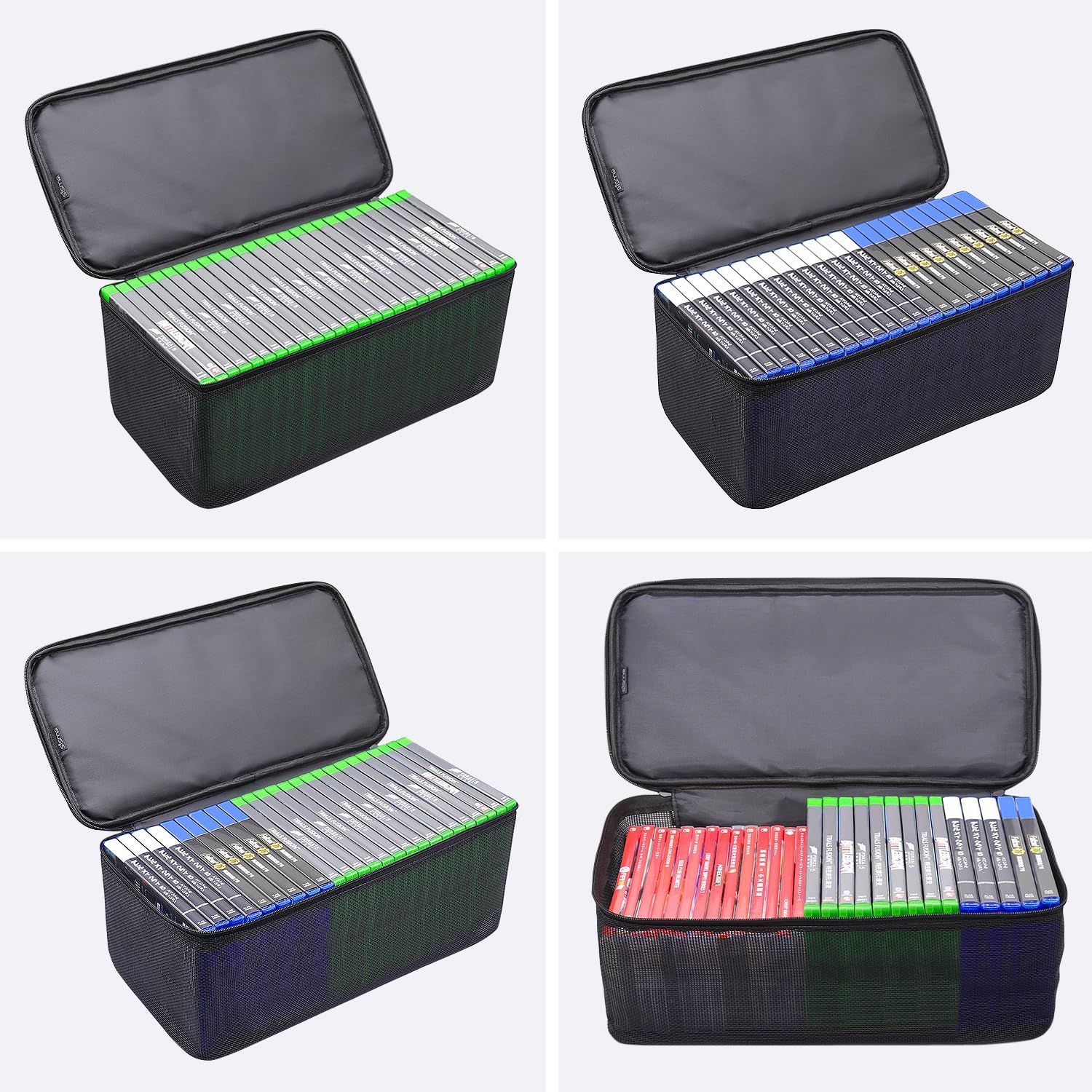 سيزما شنطة تخزين العاب الفيديو متوافقة مع Xbox PS5 وPS4 تناسب حوالي 23-27 قرص لعب منظم حامل منزلي محمول للسفر حقيبة بوليستر 4 سيزما شنطة تخزين العاب الفيديو متوافقة مع Xbox PS5 وPS4 تناسب حوالي 23-27 قرص لعب منظم حامل منزلي محمول للسفر حقيبة بوليستر - الصورة 4