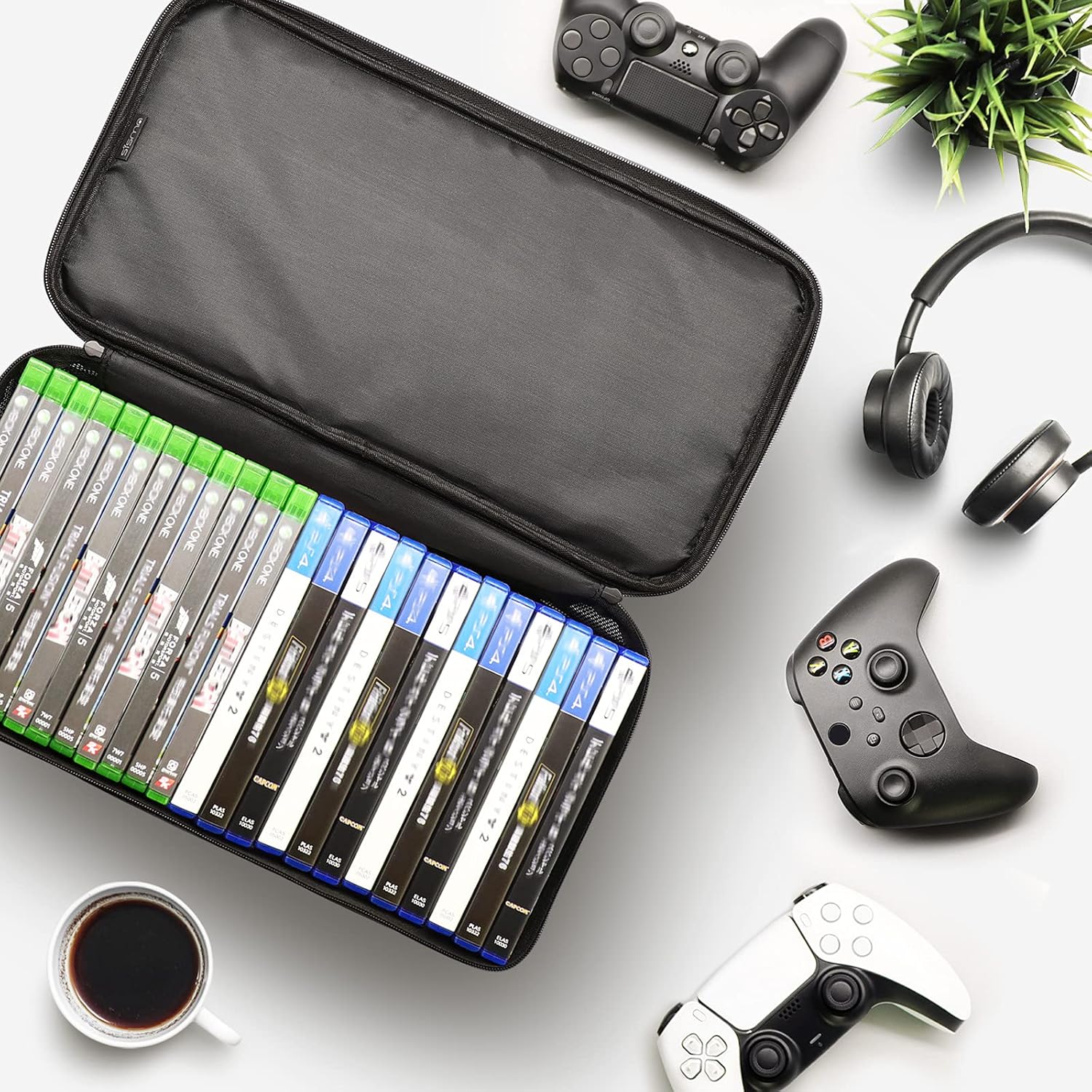 سيزما شنطة تخزين العاب الفيديو متوافقة مع Xbox PS5 وPS4 تناسب حوالي 23-27 قرص لعب منظم حامل منزلي محمول للسفر حقيبة بوليستر 7 سيزما شنطة تخزين العاب الفيديو متوافقة مع Xbox PS5 وPS4 تناسب حوالي 23-27 قرص لعب منظم حامل منزلي محمول للسفر حقيبة بوليستر - الصورة 7