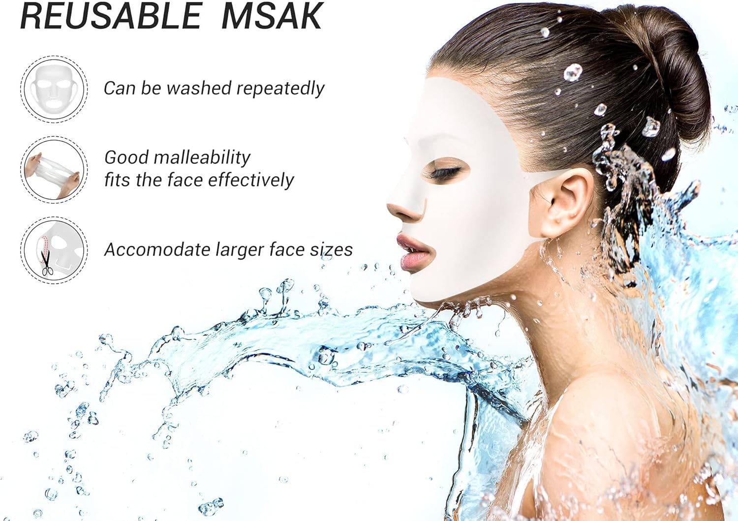 لفافة وجه من السيليكون 5 قطع حامل قناع الوجه القابل لاعادة الاستخدام للكمامات الورقية غطاء المرطب يمنع التبخر اداة تجميل تتضمن شنطة سفر اكسيفور 2 لفافة وجه من السيليكون 5 قطع حامل قناع الوجه القابل لاعادة الاستخدام للكمامات الورقية غطاء المرطب يمنع التبخر اداة تجميل تتضمن شنطة سفر اكسيفور - الصورة 2