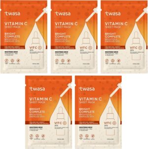 قناع وجه سيروم بفيتامين سي من تواسا | قناع وجه كوري مع سيروم تفتيح للبشرة المتوهجة | قناع وجه مصحح البقع الداكنة المتوهج للرجال والنساء