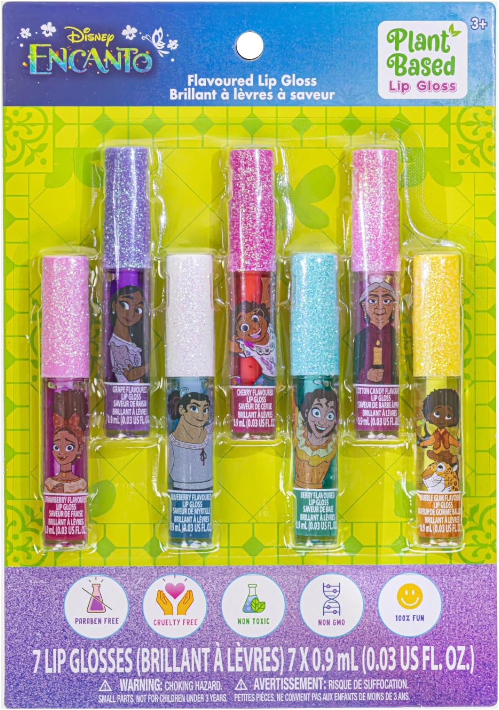 تونيلي غيرل مجموعة ملمع شفاه للاطفال مكونة من 7 قطع من انكانتو | مكياج نباتي للبنات للاعمار 3 سنوات