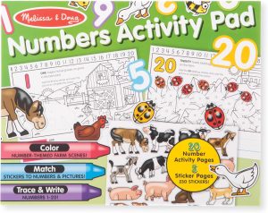 لوحة نشاط الارقام، ورقة، ألوان متعددة