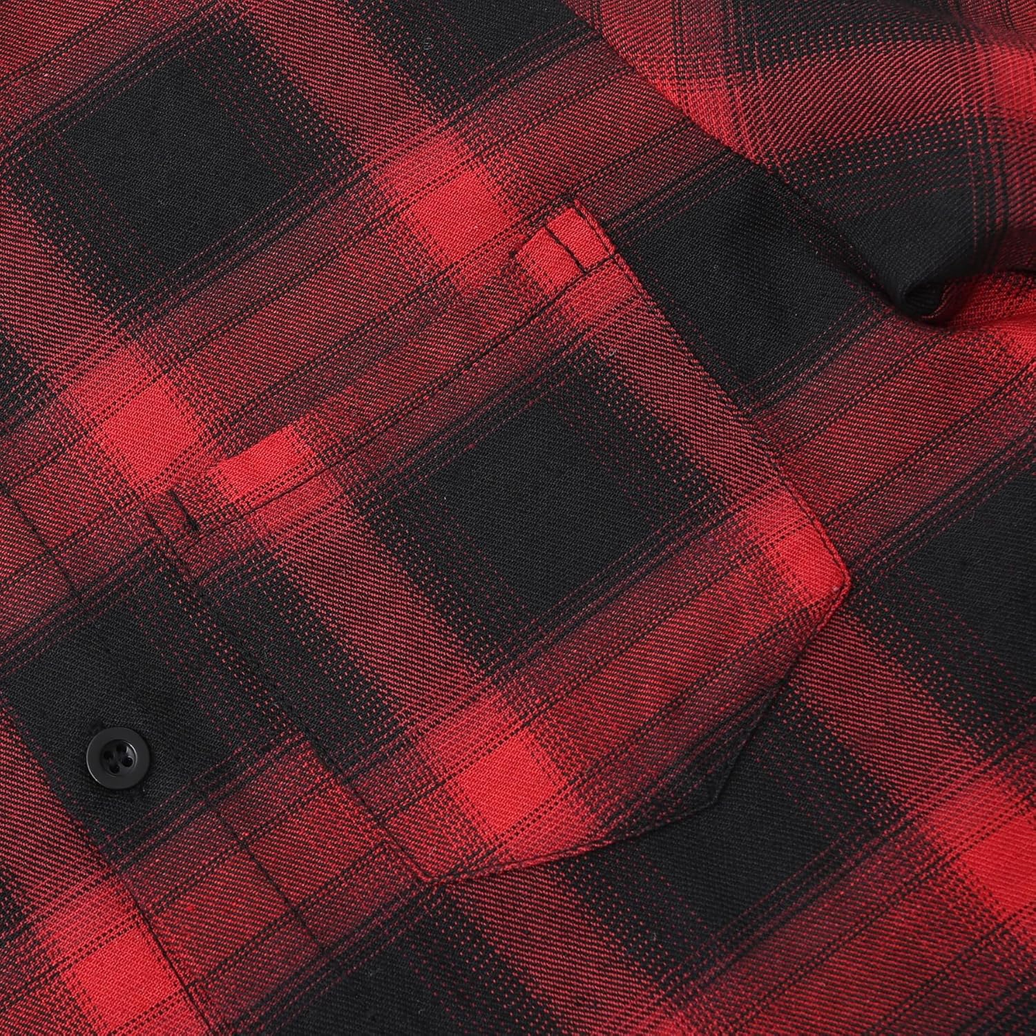 Casual Boys Long Sleeve Shirt,Woven Shirts Button Down Western Shirts,Collar & Chest Pocke Red 5 Casual Boys Long Sleeve Shirt,Woven Shirts Button Down Western Shirts,Collar & Chest Pocke Red - الصورة 5